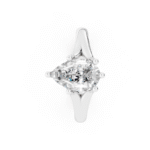 14K white gold pear shaped diamond solitaire engagement ring, 1 carat center stone