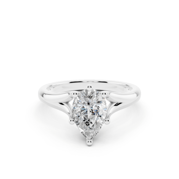10K white gold pear diamond anniversary ring, 1 carat, modern everyday style