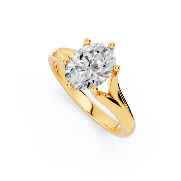 Brilliant 10K Yellow Gold Oval Lab Grown Diamond Engagement Ring (1.00ct IGI Certified)