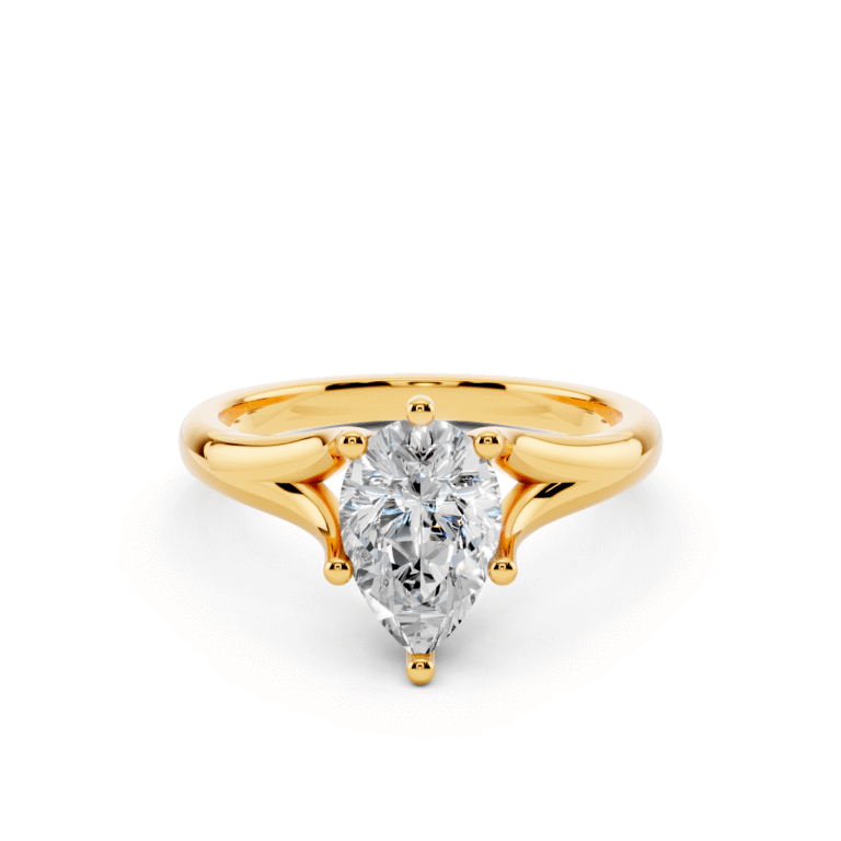 10K yellow gold pear diamond promise ring, 1 carat, simple everyday style